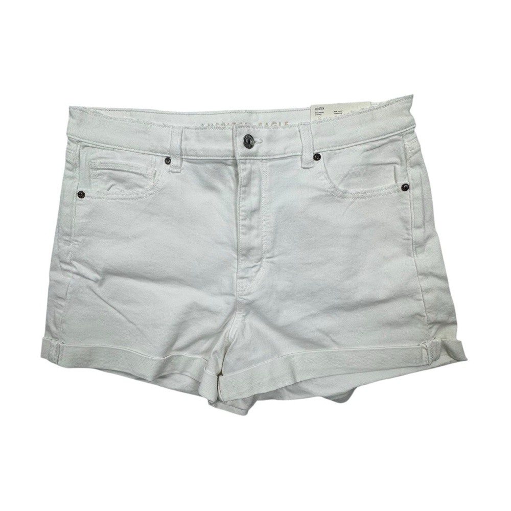 American Eagle High Rise Mom White Denim Shorts SZ 16 NWT